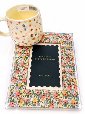 Rifle Paper Co. Floral Picture Frame & Coffee Mug Bundle